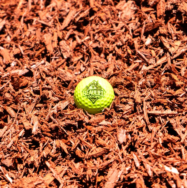 Red mulch at Beaulieu Logging yard, Lyman Maine