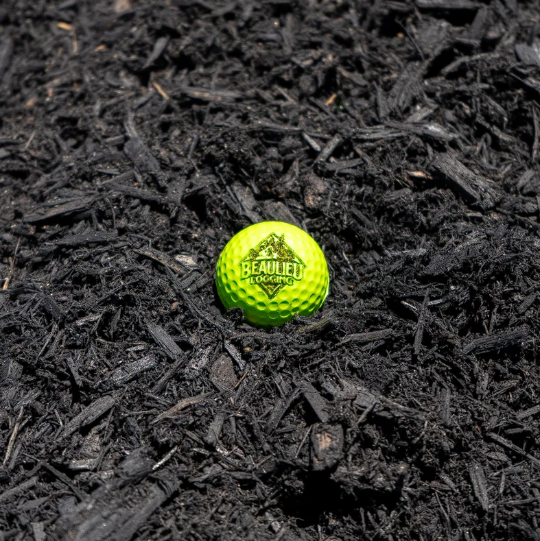 Black mulch at Beaulieu Logging yard, Lyman Maine
