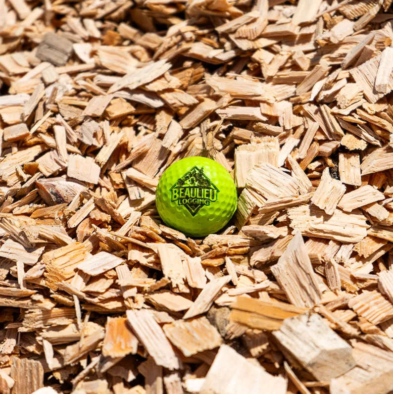 Playground chips at Beaulieu Logging yard, Lyman Maine